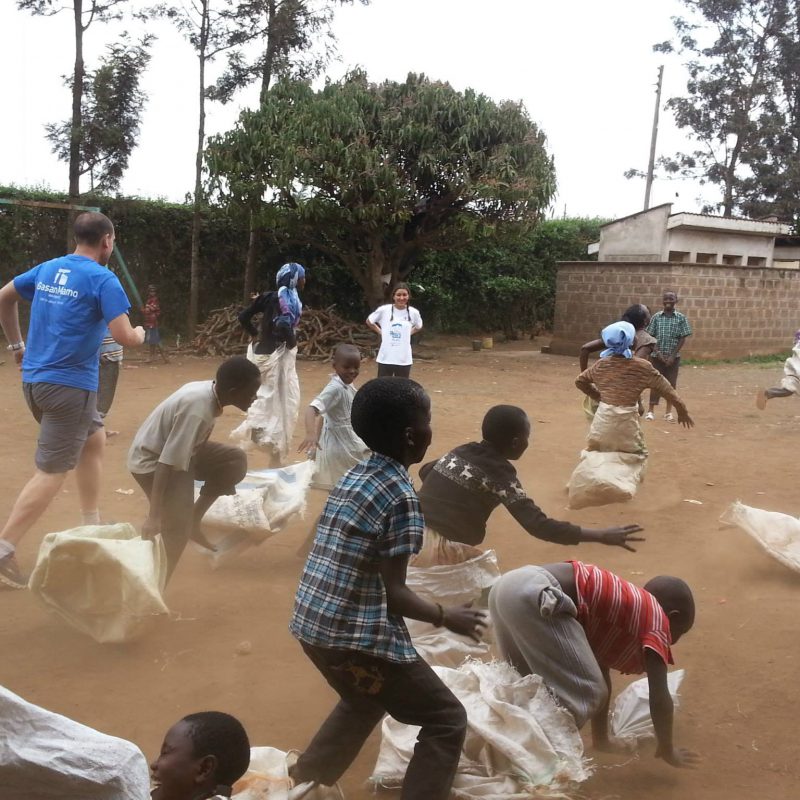 GasanMamo employee volunteers with Karibu in Kenya