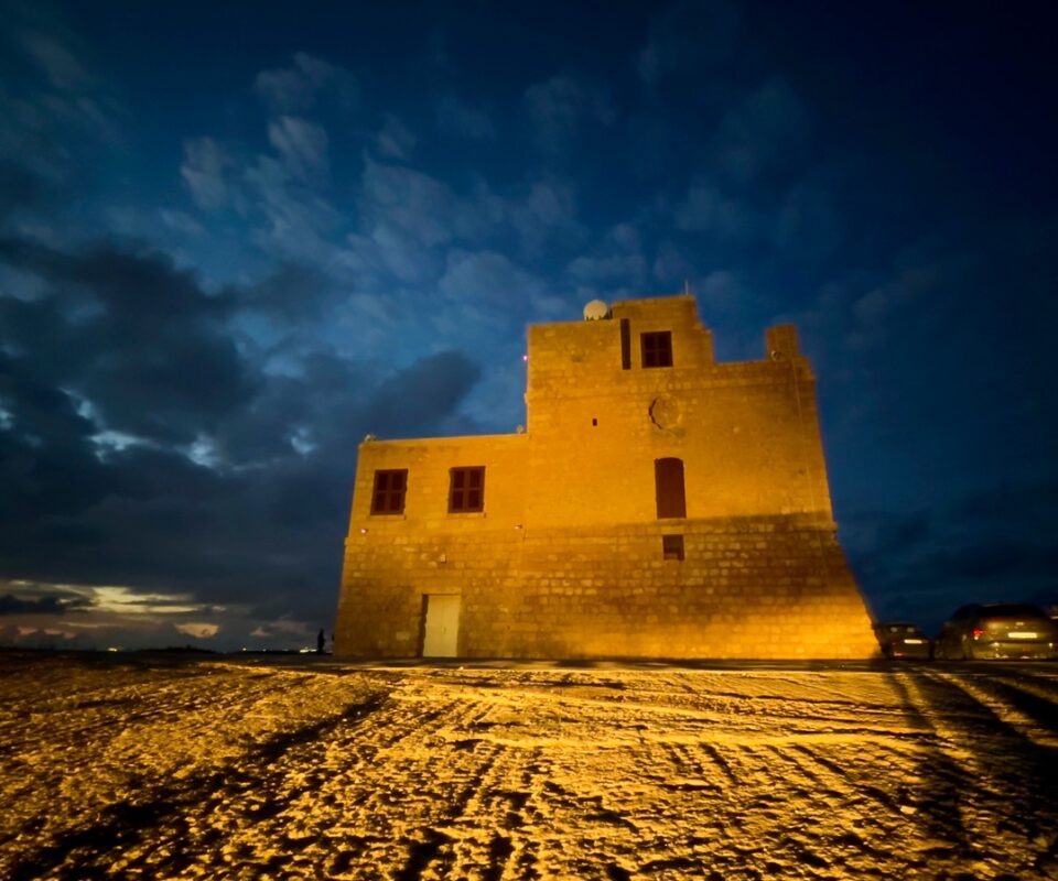 GasanMamo Insurance Illuminates the Historic White Tower in Mellieħa